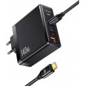 USAMS Ład. siec. 2xUSB-C+1xUSB T52 PD140W PD Fast Charging US-CC168 + kabelis U82 USB-C/USB-C US-SJ581 240W juoda/juodas UM Seri USAMS Ład. siec. 2xUSB-C+1xUSB T52 PD140W PD Fast Charging US-CC168 + kabelis U82 USB-C/USB-C US-SJ581 240W juoda/juodas UM Seri