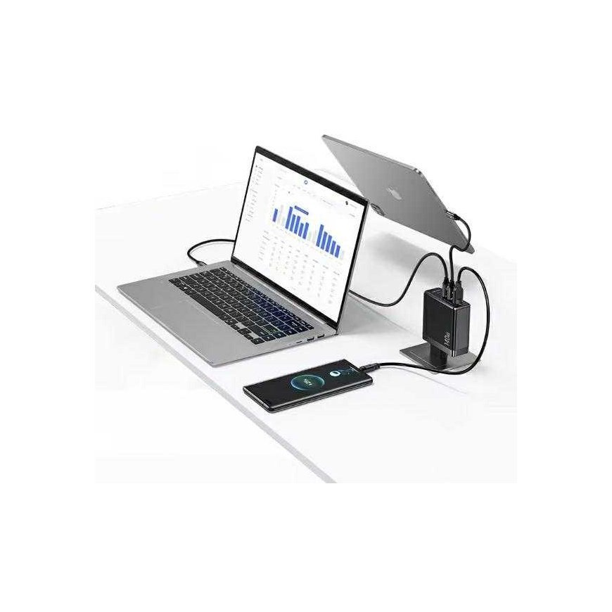 USAMS Ład. network 2xUSB-C+1xUSB T52 PD140W PD Fast Charging US-CC168 + cable U82 USB-C/USB-C US-SJ581 240W black/black UM Serie – 4