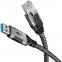 Goobay 70299 гендерный адаптер USB A RJ-45 Черный, Серебристый