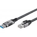 Goobay 70299 гендерный адаптер USB A RJ-45 Черный, Серебристый