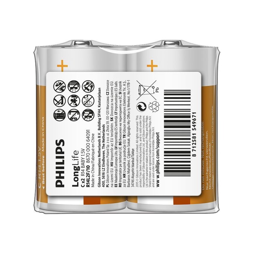 Philips LongLife Battery R14L2F/10