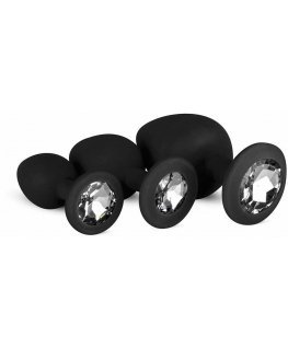 Easytoys Fushi Easytoys Korki anal plug decorative crystal set x3