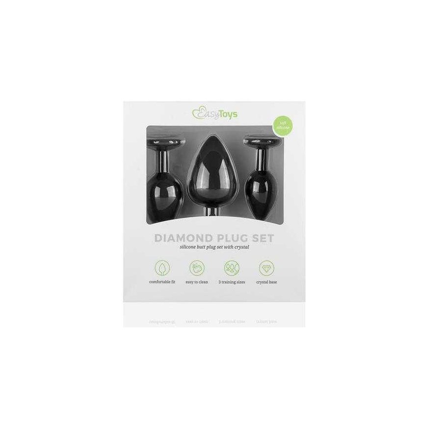 Easytoys Fushi Easytoys Korki analne plugi ozdobne kryształki komplektas x3 – 5