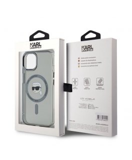 Karl Lagerfeld IML Karl Head Metal Frame MagSafe Case for iPhone