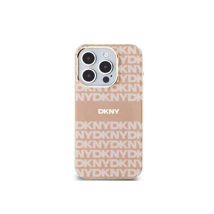 DKNY DKHMP15MHRHSEP iPhone 15 Plus / 14 Plus 6,7" rožinis/rožinis kietas dėklas IML Mono & Stripe MagSafe – 2