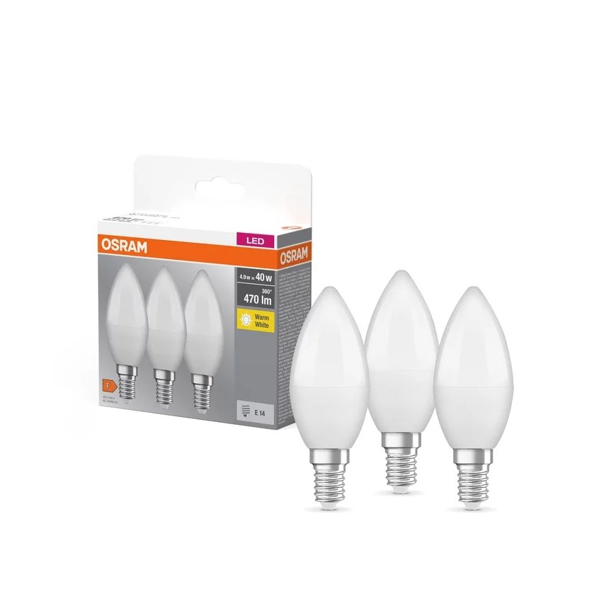 Osram 4099854047091 LED-pirn Soe valge 2700 K 4,9 W E14 F – 4