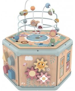 Tooky Toys TOOKY TOY Montessori interactive wooden hexagon opening box