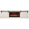 Cama RTV GRANERO + židinio spintelė 200x56,7x35 balta/blizgiai balta Cama RTV GRANERO + židinio spintelė 200x56,7x35 balta/blizgiai balta