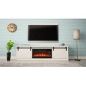 Cama RTV GRANERO + fireplace cabinet 200x56.7x35 white/gloss white Cama RTV GRANERO + fireplace cabinet 200x56.7x35 white/gloss white