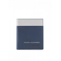 Piquadro Piquadro, City, Leather, Wallet, Credit Card Case, Blue Gray, For Men