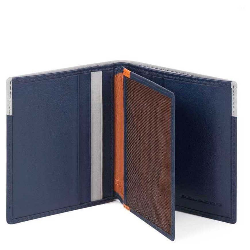 Piquadro Piquadro, City, Leather, Wallet, Credit Card Case, Blue Gray, For Men – 2