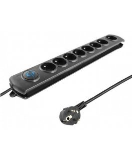 Qoltec 50113 ylijännitesuoja musta 8 AC-pistorasia(a) 230 V 1,8 m