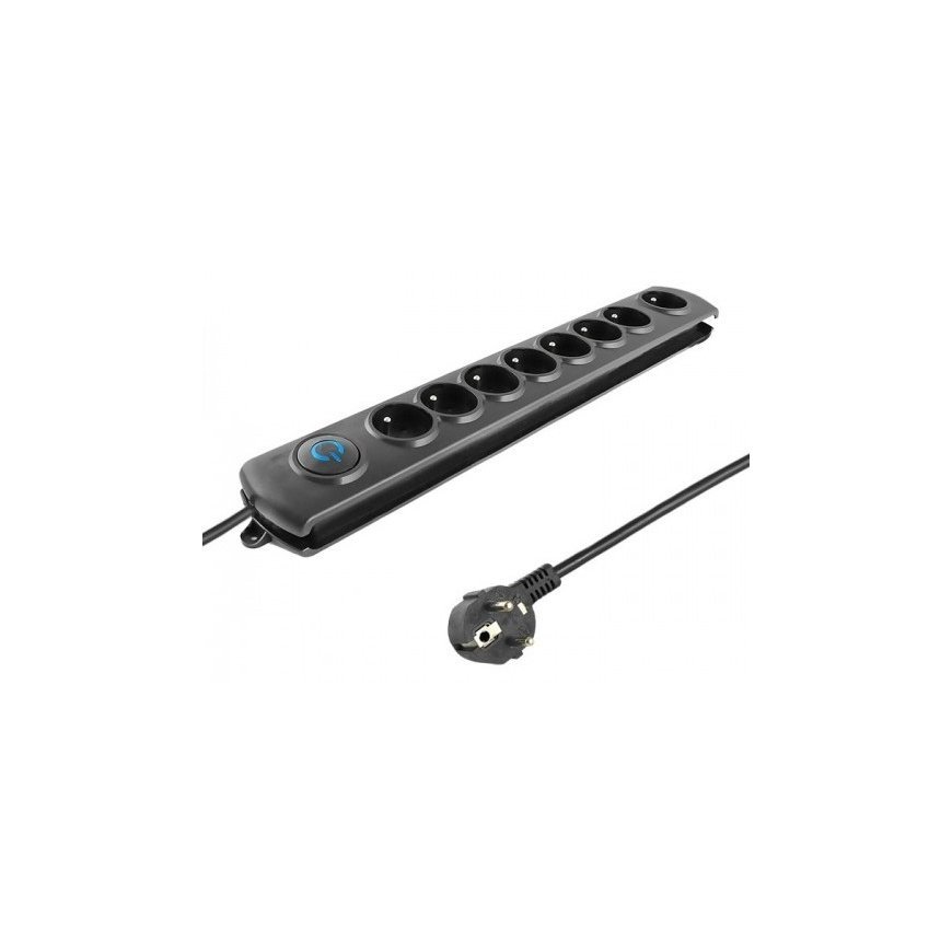 Qoltec 50113 pārsprieguma aizsargs Melns 8