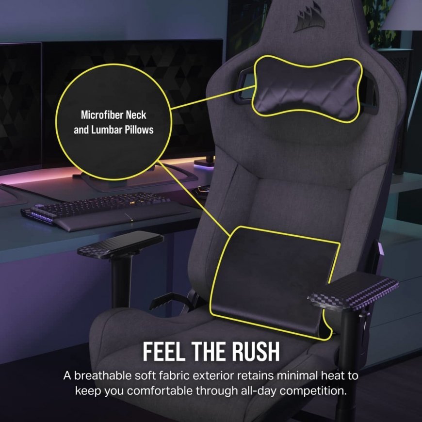 Corsair CF-9010057-WW videospēļu krēsls Datorspēļu krēsls Sēdvieta ar tīkliņauduma pārklājumu Melns – 3