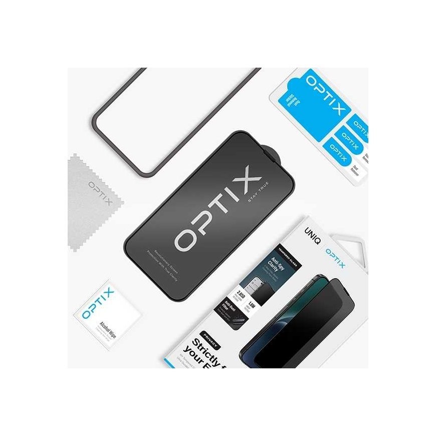 UNIQ Optix Privacy iPhone 15 Pro Max 6.7" prywatyzujące grūdintas stiklas su aplikatorem – 3