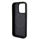 DKNY DKHMP15LPSOSPK iPhone 15 Pro 6.1" juoda/juodas kietas dėklas, odinis margintas raštas metalinis logotipas MagSafe