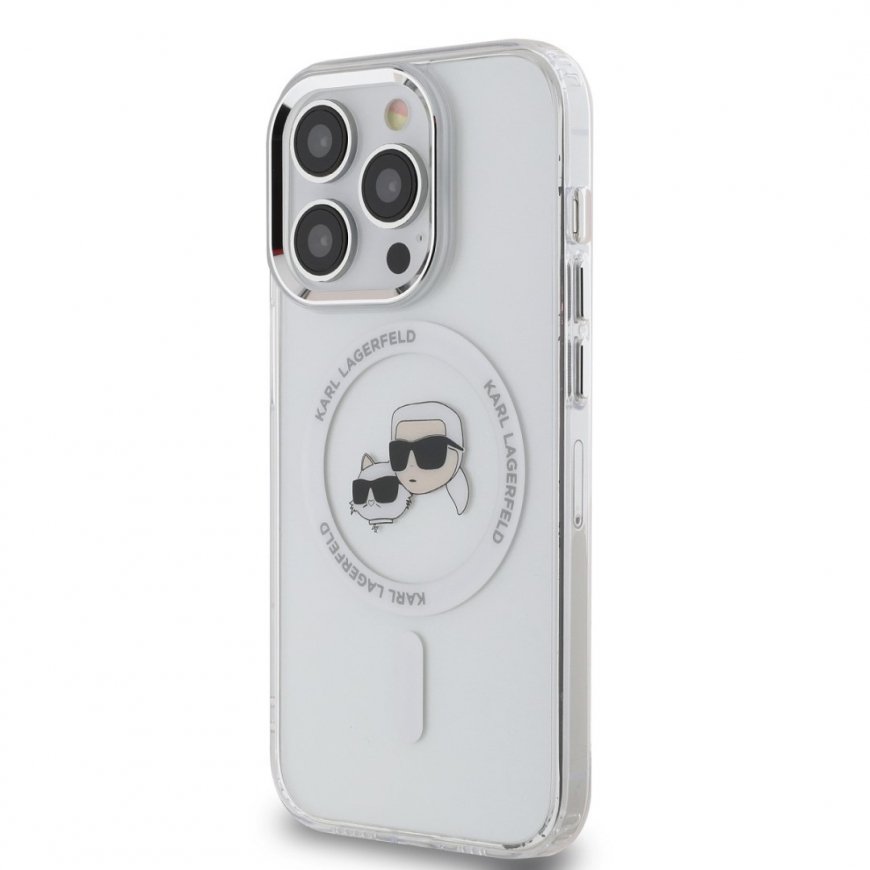 Karl Lagerfeld IML K&CH Heads Metal Frame MagSafe Case for iPhon