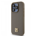 Dėklas DKNY DKHMP14XPSHRPSW iPhone 14 Pro Max 6.7" ruda/ruda hardcase Leather Pattern Metal Logo MagSafe