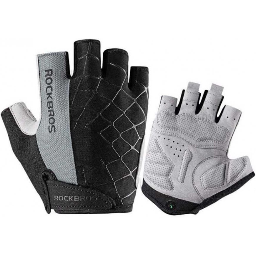 Rockbros S109GR cycling gloves, size M - gray color