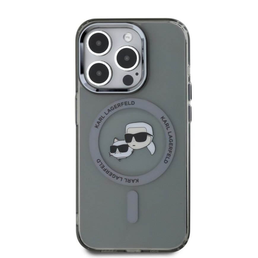 Karl Lagerfeld IML K&CH Heads Metal Frame MagSafe Case for iPhon