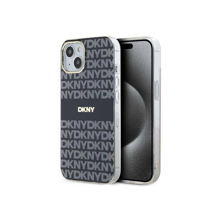 Case DKNY DKHMP15SHRHSEK iPhone 15 / 14 / 13 6.1" black/black hardcase IML Mono & Stripe MagSafe – 3
