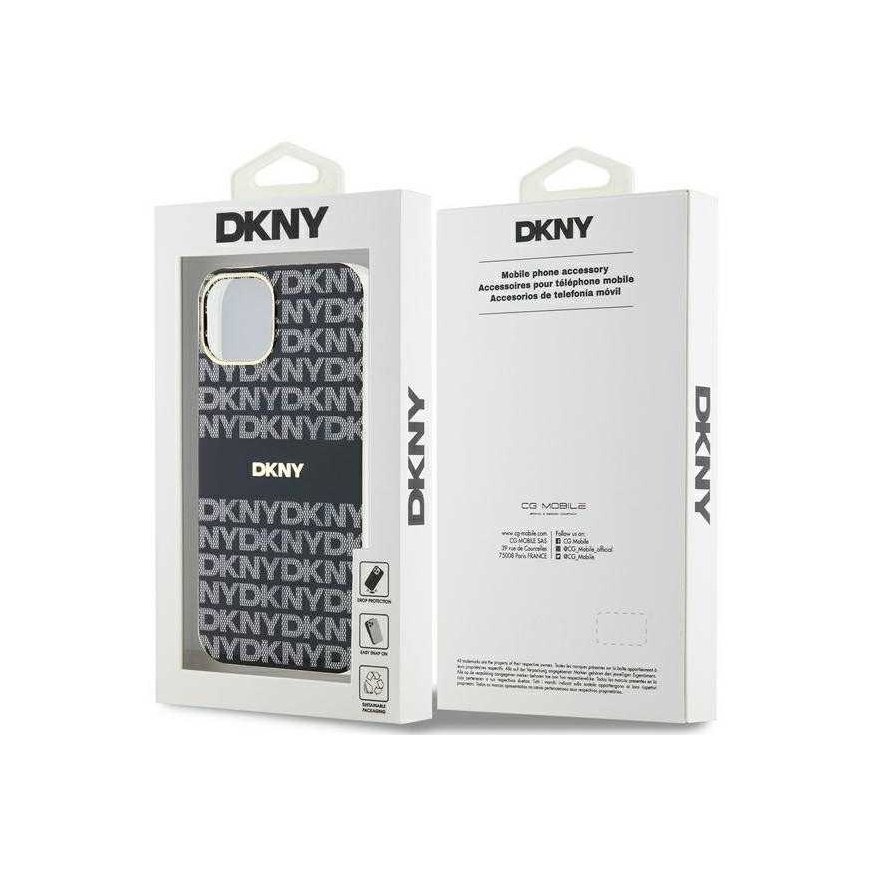 Dėklas DKNY DKHMP15SHRHSEK iPhone 15 / 14 / 13 6.1" juoda/juodas hardcase IML Mono & Stripe MagSafe – 5