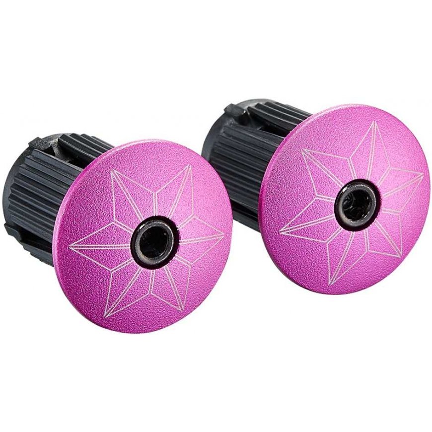 SUPACAZ Super Sticky Kush - Star Fade - Neon Pink + Pink Plugs handlebar tape with plugs