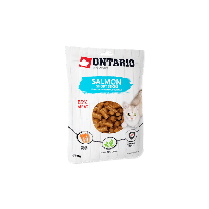 Cat treats : Ontario Cat Salmon Short Sticks 50g. – 2