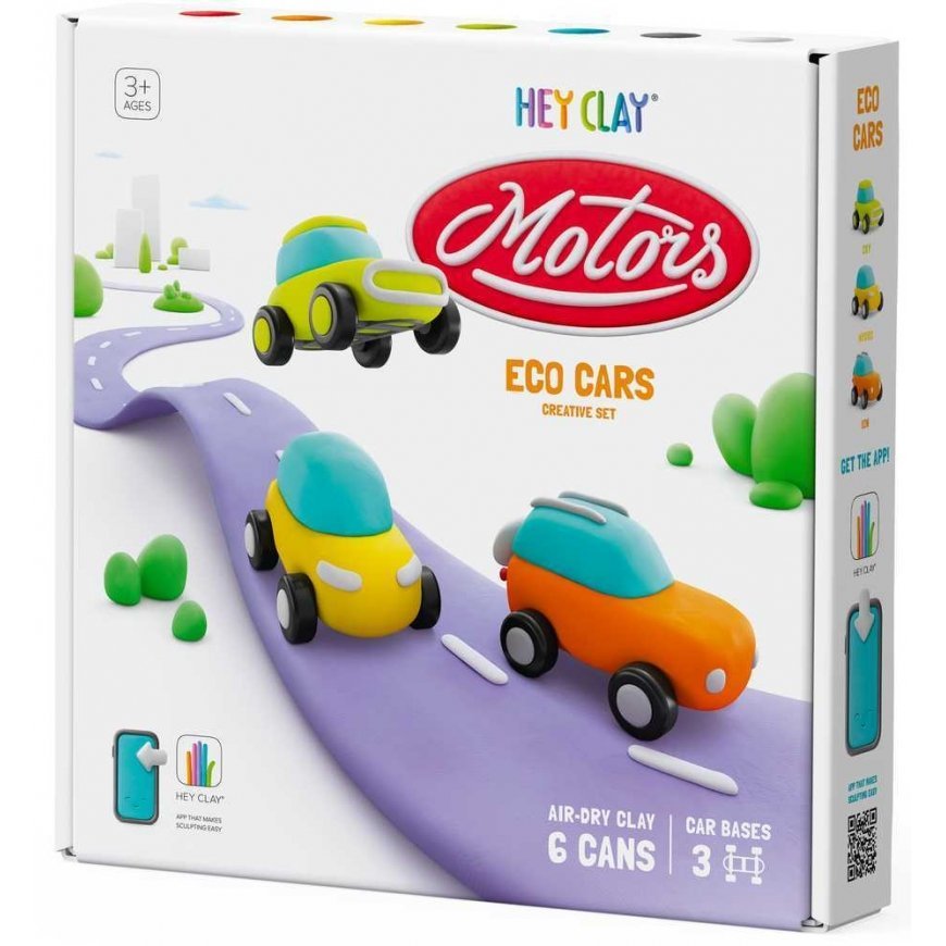 HEY CLAY Modeling clay eco-cars with wheels