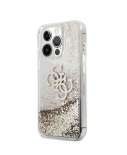 Guess TPU Big 4G Liquid Glitter Gold Case for iPhone 13 Pro Max