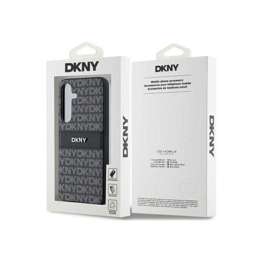 Dėklas DKNY DKHCS24MPRTHSLK S24+ S926 juoda/juodas hardcase Leather Mono Stripe & Metal Logo – 4