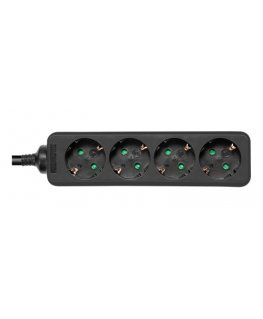 Deltaco GT-0422 power extension 5 m 4 AC outlet(s) Indoor Black
