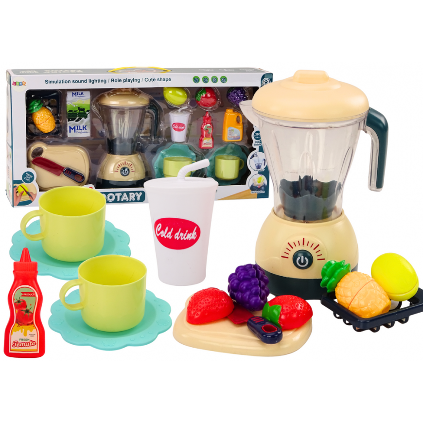 Lean Toys Electric whisk set, fruit for slicing, lights and sounds