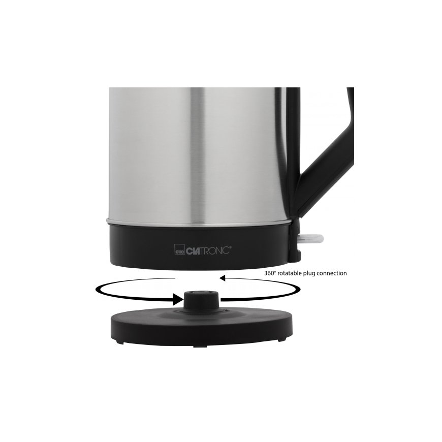Clatronic WKS 3692 elektrikann 1,5 l 2200 W Must, Roostevaba teras – 2