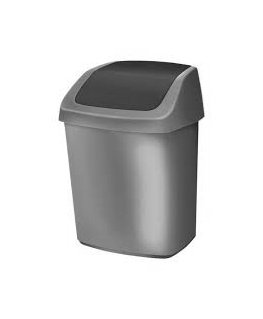 Curver Swing-Top 50 L Taisnleņķa Plastmasa Antracīts, Sudrabs