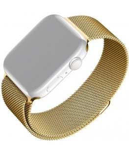 Fixed smartwatch mesh strap, Apple Watch 42 / 44 / 45 / 49 mm, gold