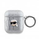 Karl Lagerfeld PU Embossed Karl Head Case for AirPods 1|2 Silver Karl Lagerfeld PU Embossed Karl Head Case for AirPods 1|2 Silver