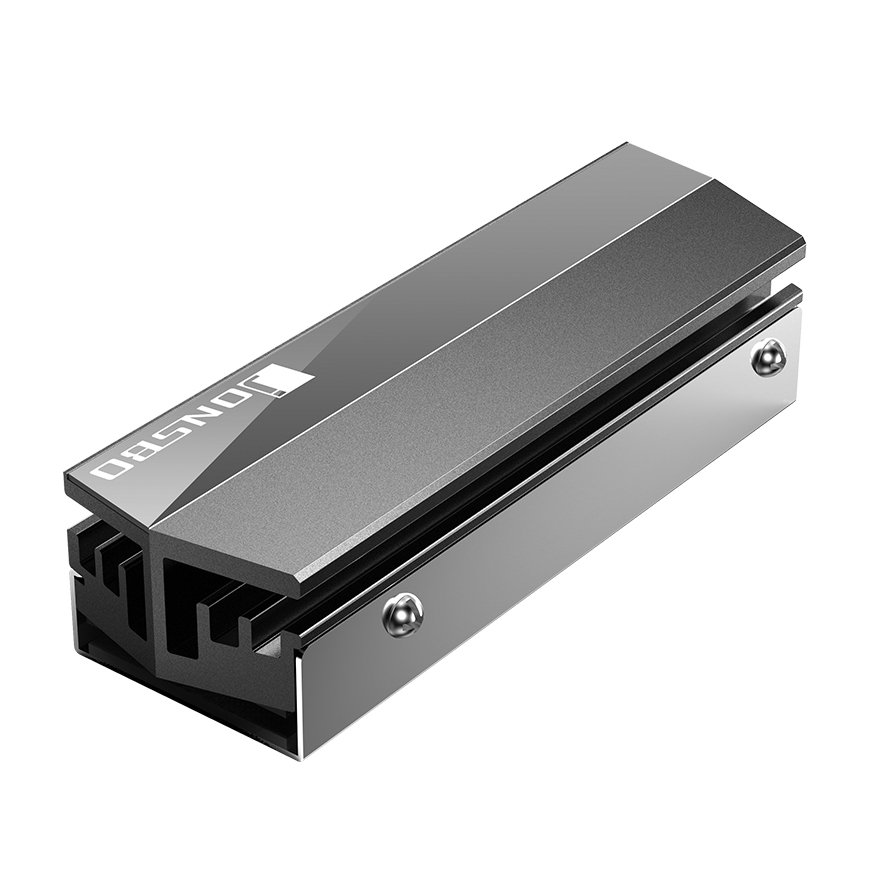 Jonsbo M.2 GREY arvuti jahutussüsteem SSD-draiv Kütteseade/radiaator Must, Hall 1 tk – 5