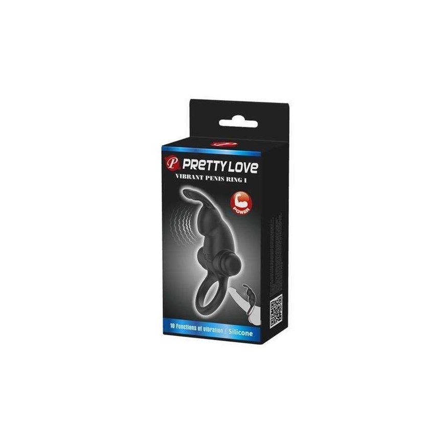 LYBAILE Pretty Love Vibro Penis Ring Rabbit I Black
