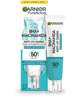 Garnier Pure Active Bha Niacinamida Fluido Anti-Imperfecciones Fps50, 40 ml