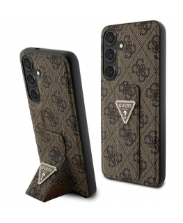 Guess GUHCS24SPGS4TDW S24 S921 Brown/Brown Hard Case Grip Stand 4G Triangle Strass