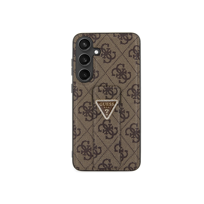 Guess GUHCS24SPGS4TDW S24 S921 Brown/Brown Hard Case Grip Stand 4G Triangle Strass – 3
