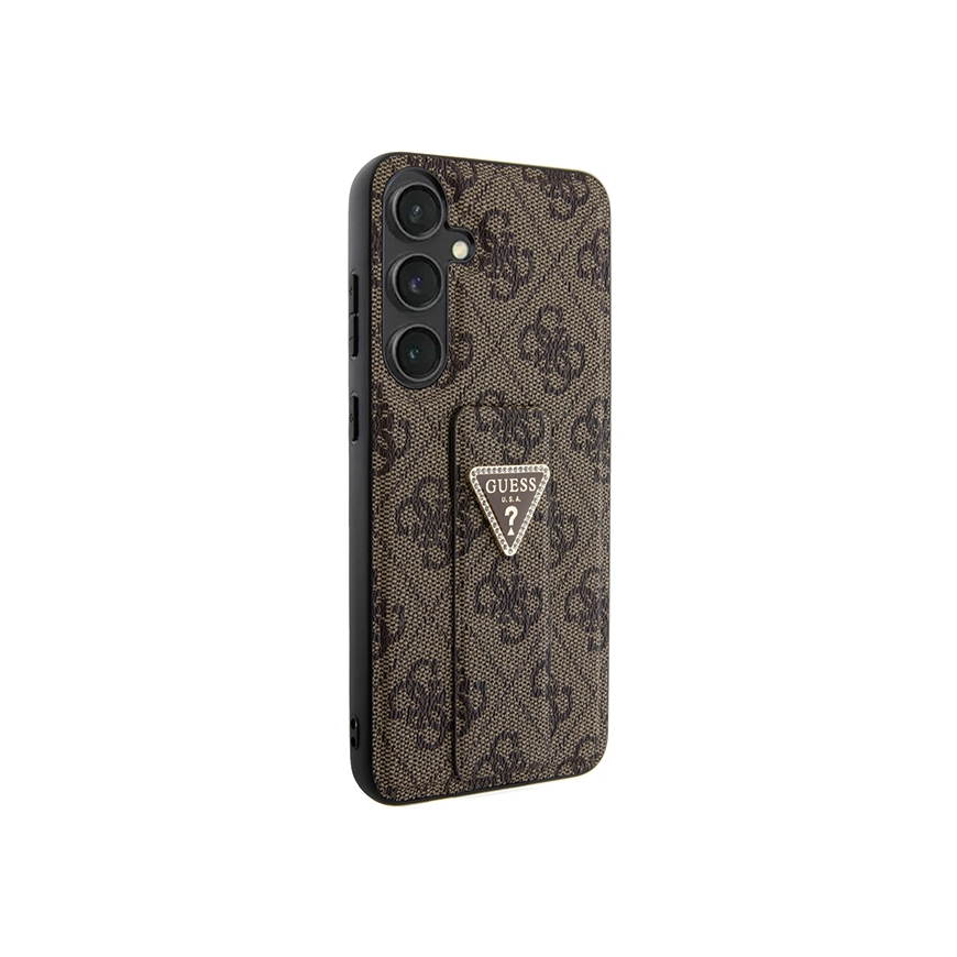 Guess GUHCS24SPGS4TDW S24 S921 ruda/ruda kietas dėklas Grip Stovas 4G trikampis Strass – 4