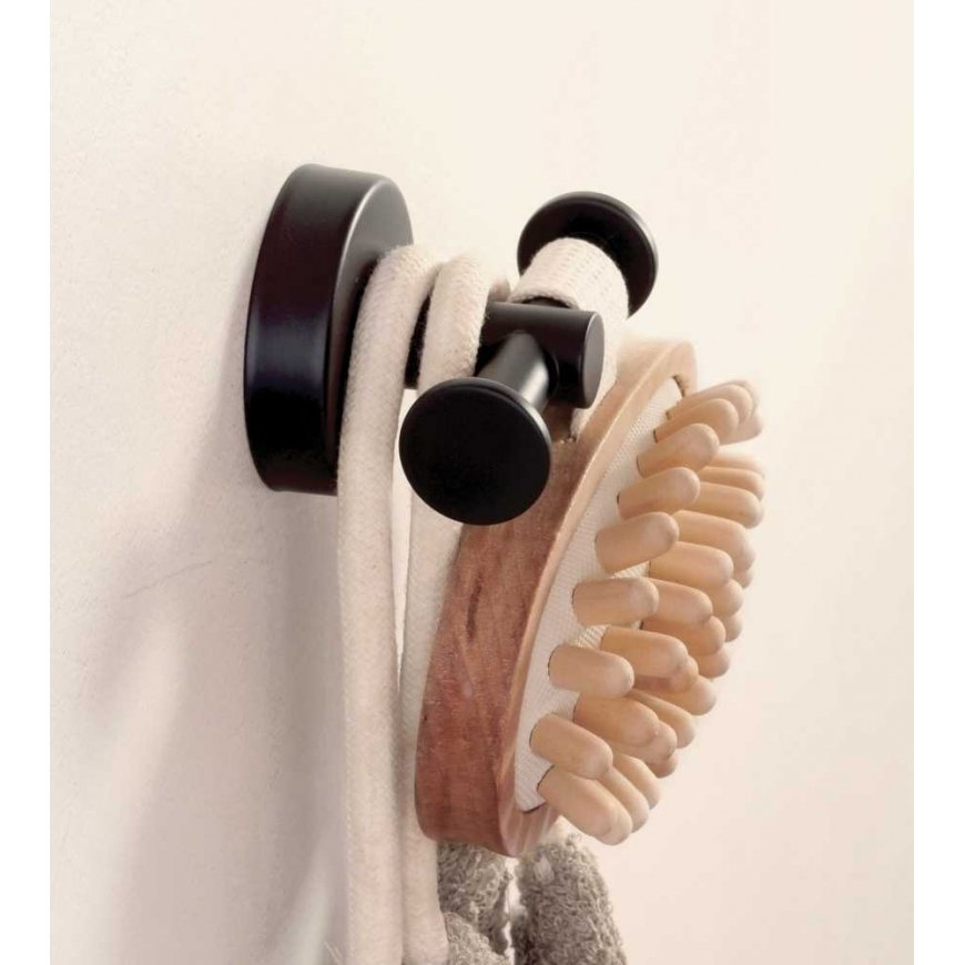 Double towel hook Kapitan UNO 12 22 55, black matte