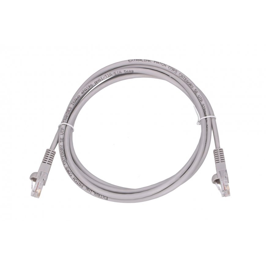 Extralink EX.7676 tīkla kabelis Pelēks 2 m Cat5e U/UTP (UTP)