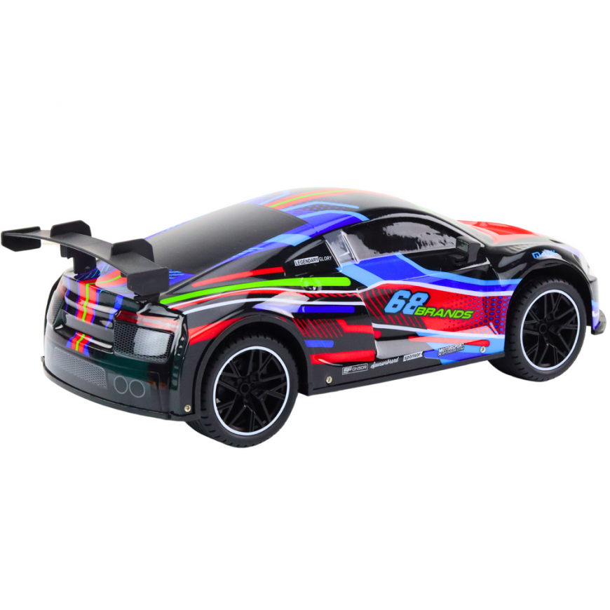 Lean Toys RC Sports Car 1:10 25km/h Lights Black – 3
