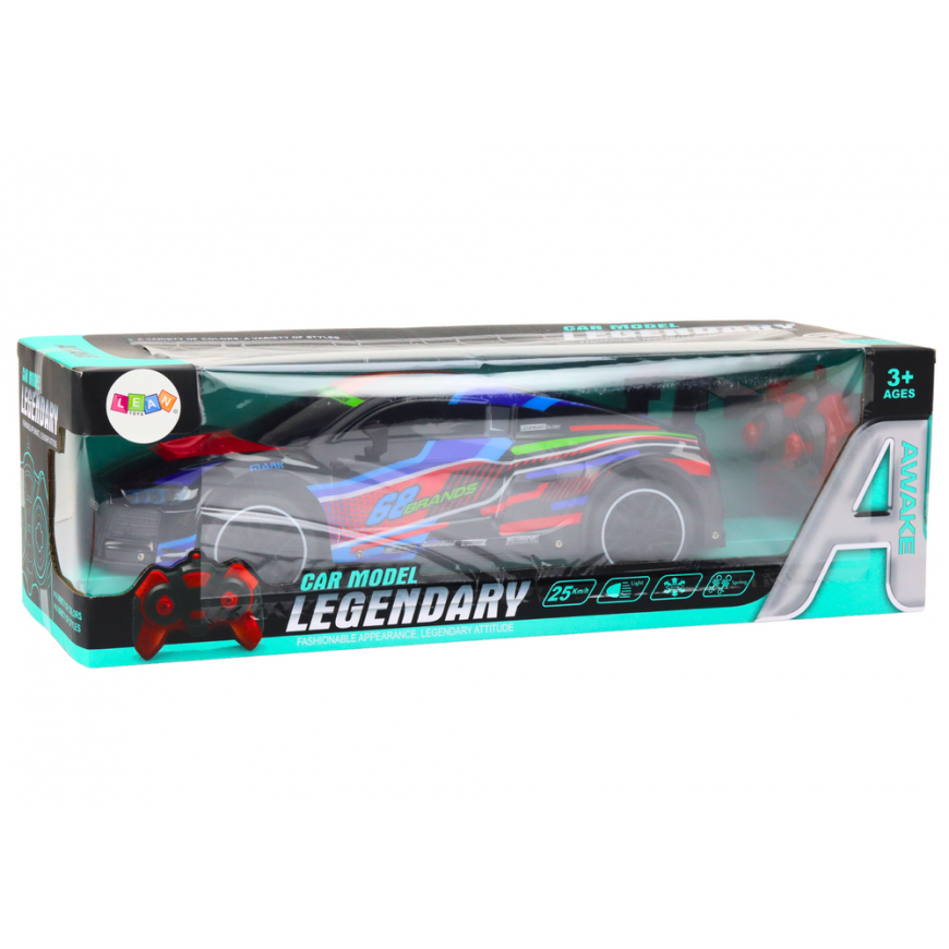 Lean Toys RC Sports Car 1:10 25km/h Lights Black – 5