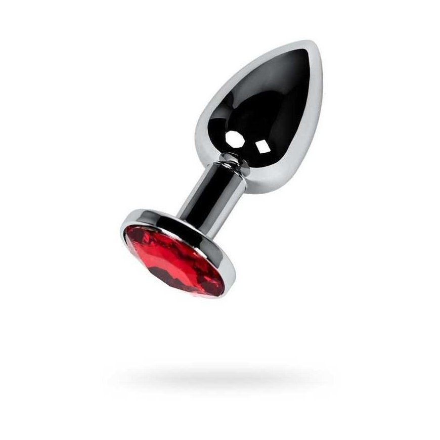 Toyfa Sidabrinis anal plug with red gem