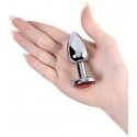 Toyfa Silver anal plug with red gem Toyfa Silver anal plug with red gem