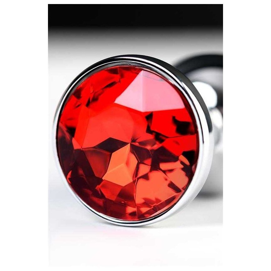 Toyfa Sidabrinis anal plug with red gem – 4